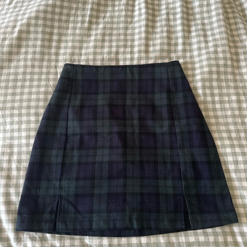Brandy Melville Plaid Navy/Green Skirt
